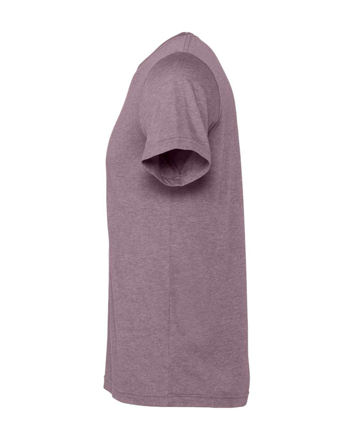 Left View of Heather Purple CVC Jersey Tee - 3001CVC