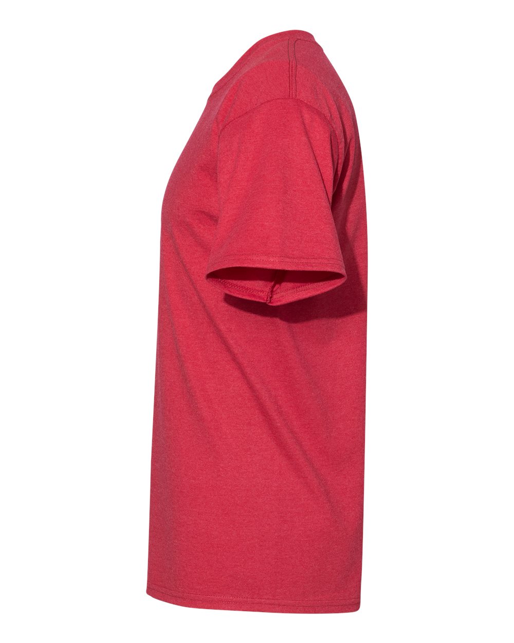 Left View of Heather Red Beefy-T® T-Shirt - 5180