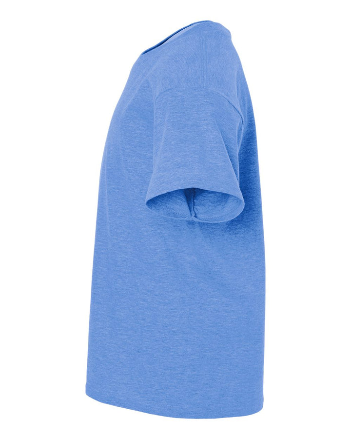 Left View of Heather Royal Softstyle® Youth T-Shirt - 64000B