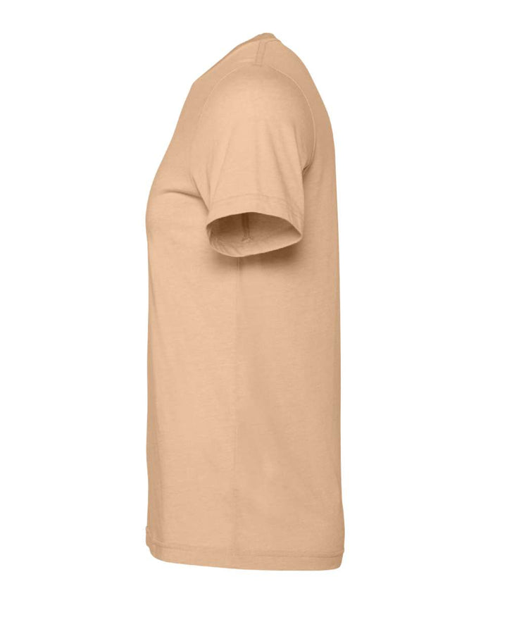 Left View of Heather Sand Dune CVC Jersey Tee - 3001CVC