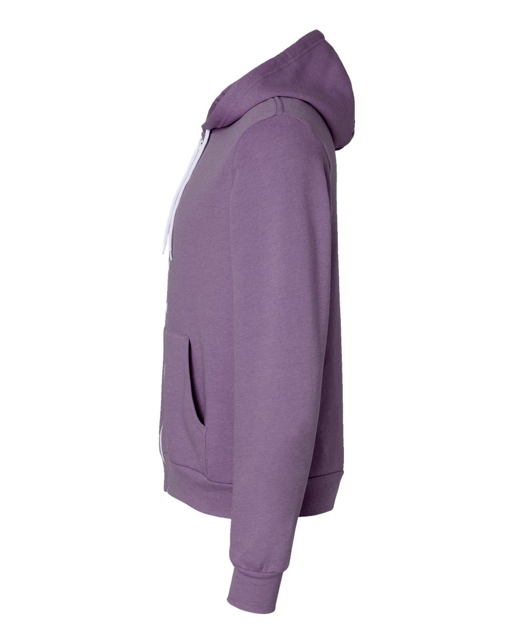 Left View of Heather Team Purple Sponge Fleece Full-Zip Hoodie - 3739