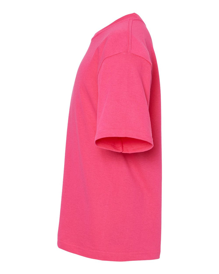 Left View of Heliconia Youth Gold Soft Touch T-Shirt - 4850