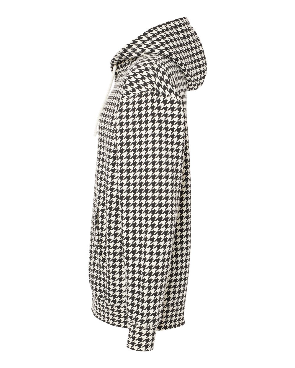 Left View of Houndstooth Heavyweight Hooded Sweatshirt - IND4000
