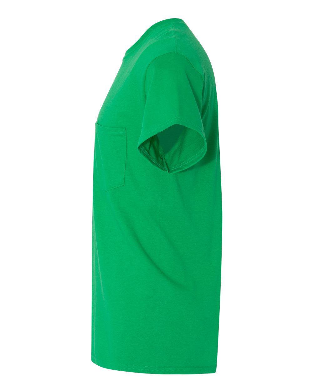 Left View of Irish Green Heavy Cotton™ Pocket T-Shirt - 5300
