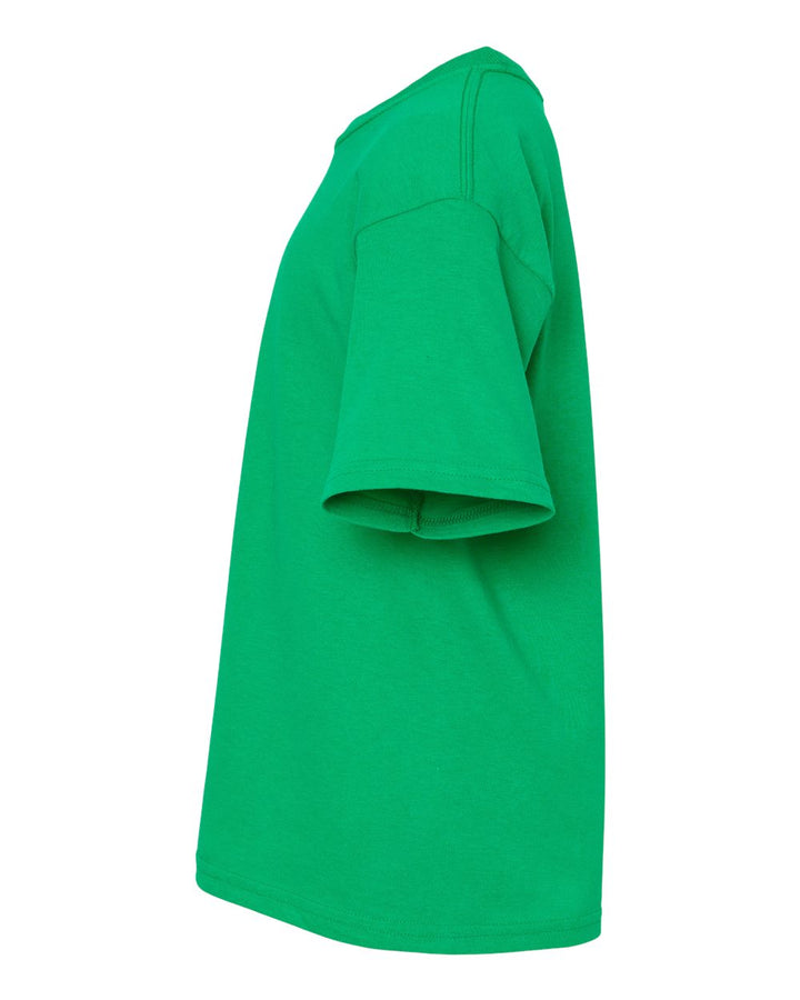 Left View of Irish Green Youth Gold Soft Touch T-Shirt - 4850