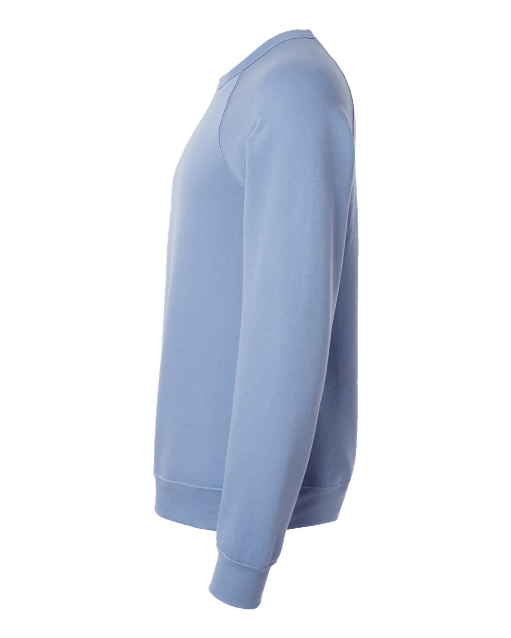 Left View of Lavender Blue Sponge Fleece Raglan Crewneck Sweatshirt - 3901