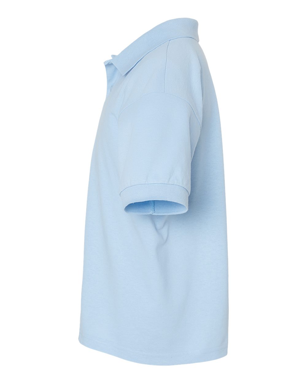 Left View of Light Blue DryBlend® Youth Jersey Polo - 8800B