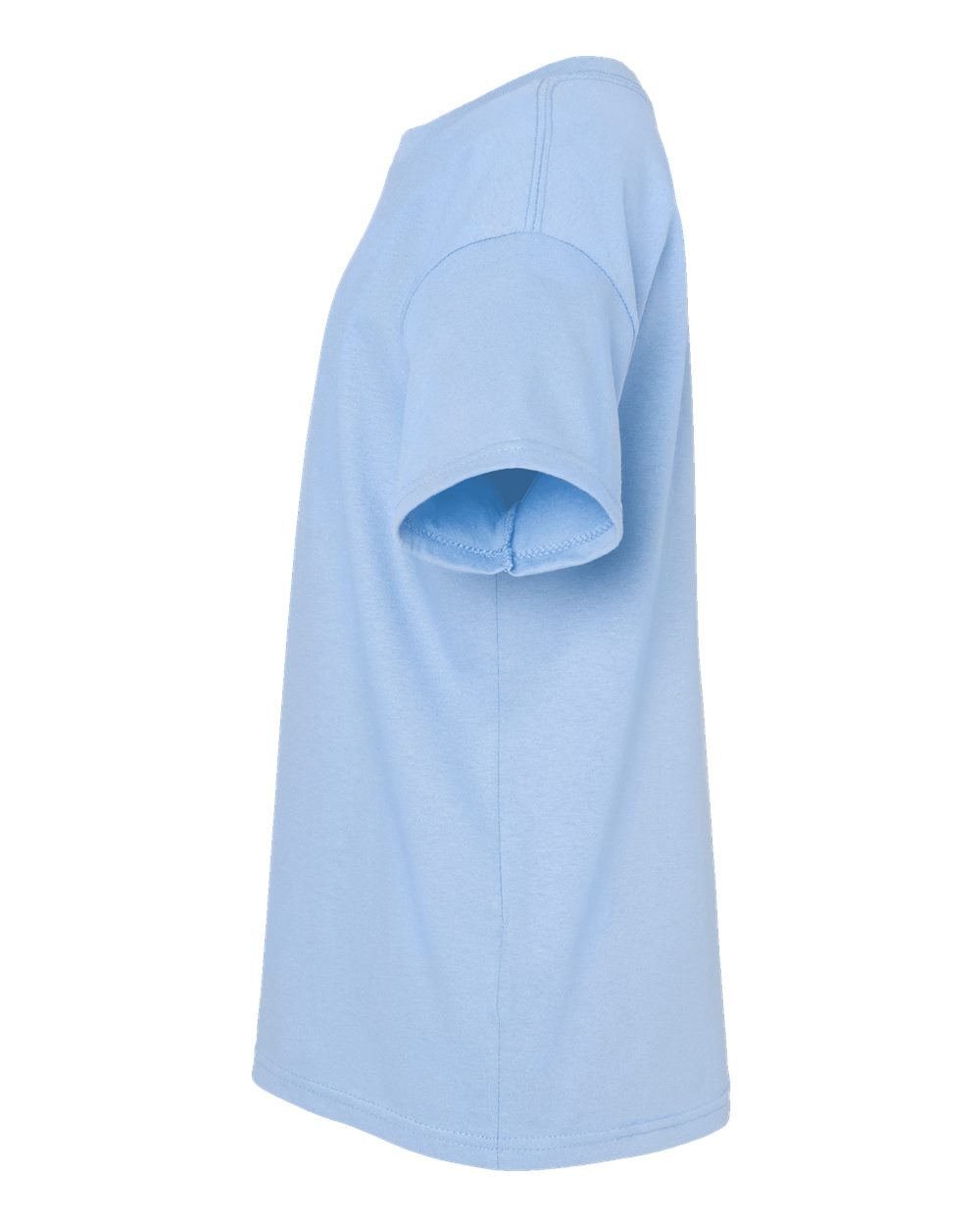 Left View of Light Blue Essential-T Youth T-Shirt - 5480