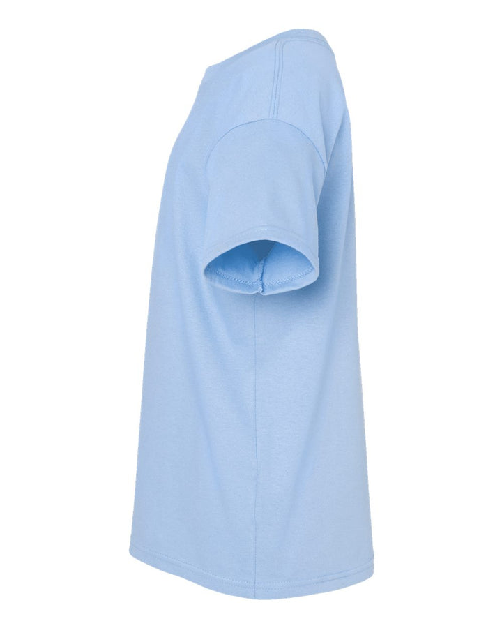 Left View of Light Blue Essential-T Youth T-Shirt - 5480
