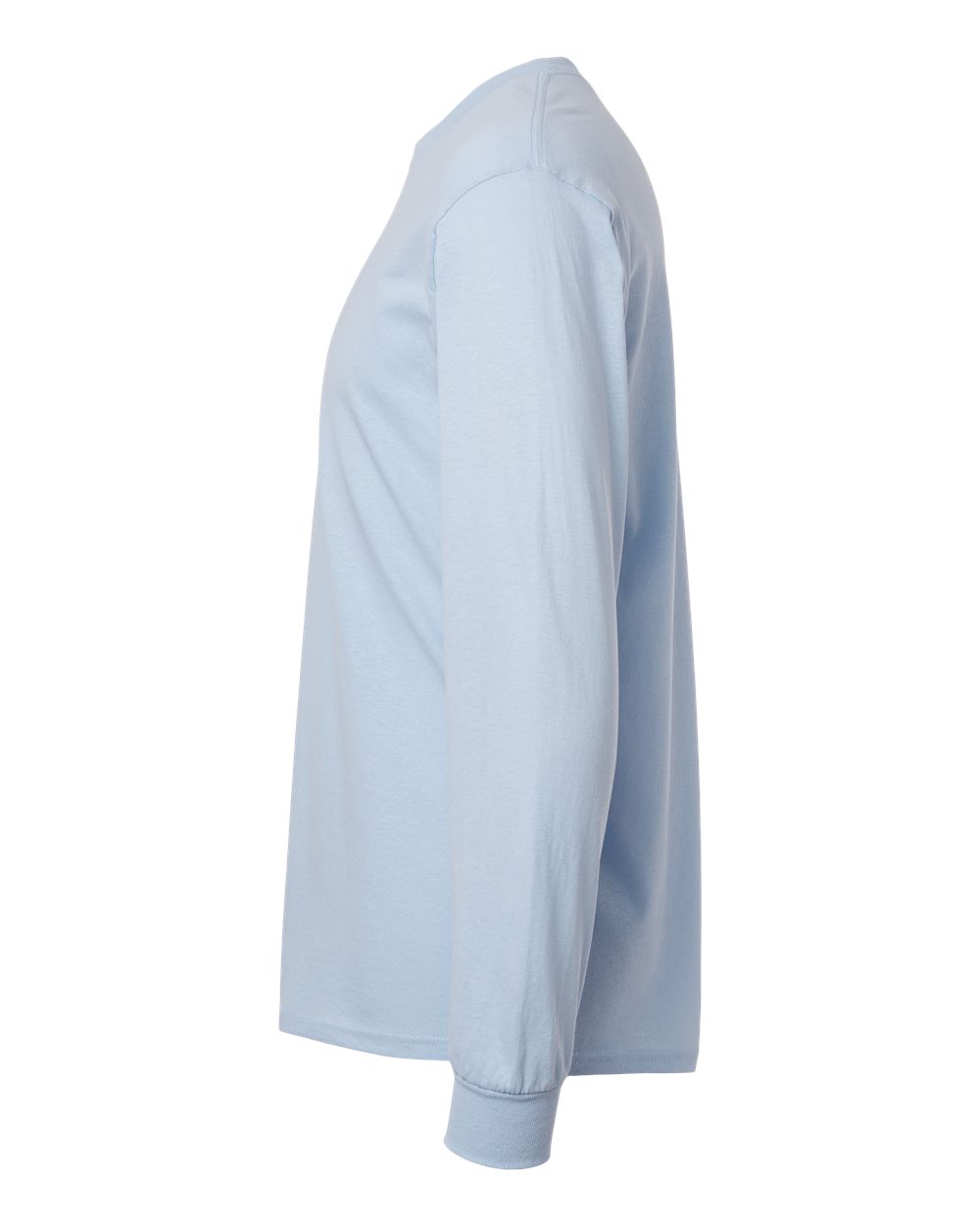 Left View of Light Blue Heavy Cotton™ Long Sleeve T-Shirt - 5400