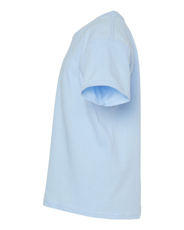 Left View of Light Blue Softstyle® Youth T-Shirt - 64000B