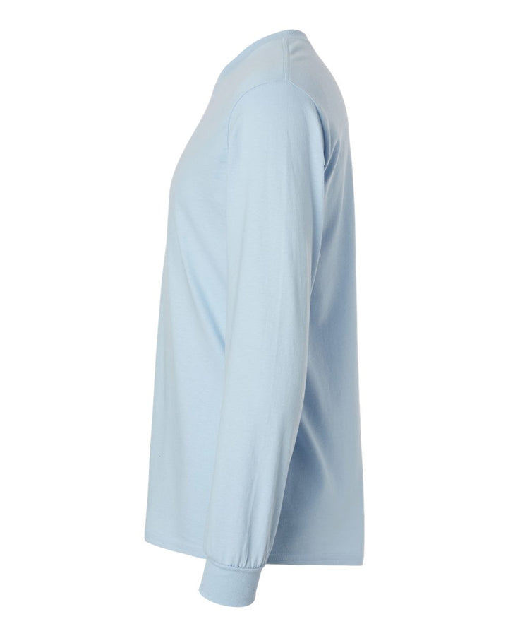 Left View of Light Blue Ultra Cotton® Long Sleeve T-Shirt - 2400