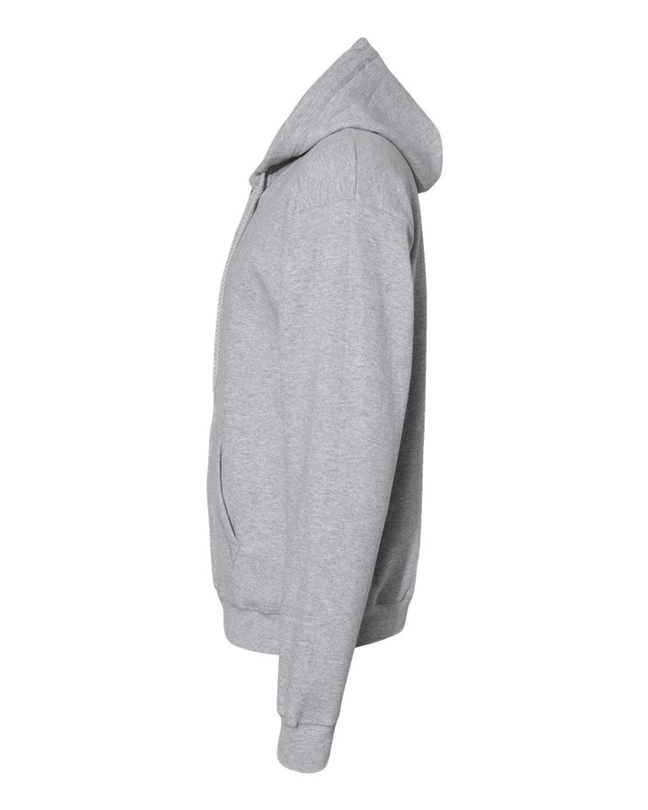Left View of Light Steel Ecosmart® Full-Zip Hooded Sweatshirt - P180