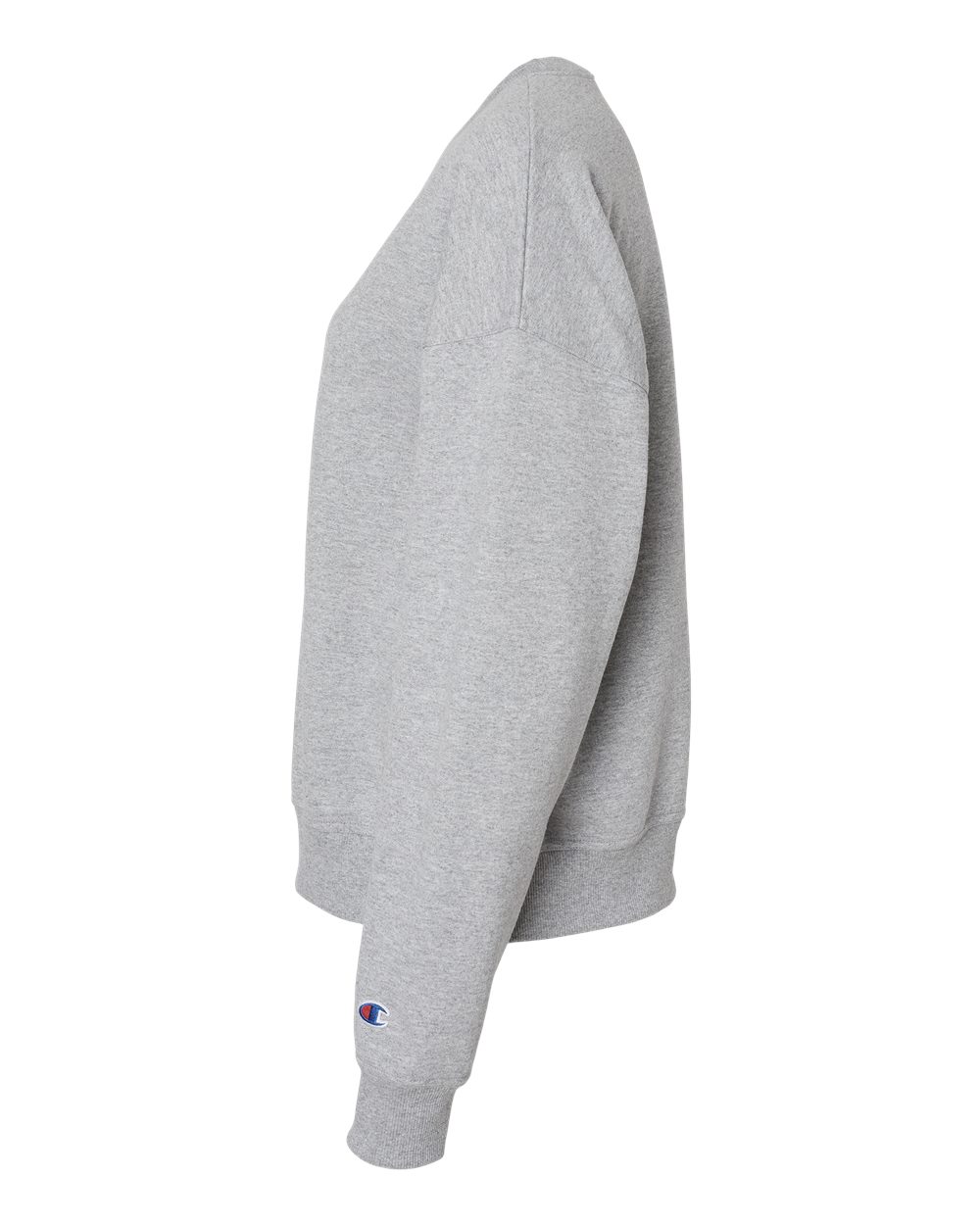 Left View of Light Steel Powerblend® Women's Crewneck Sweatshirt - S650