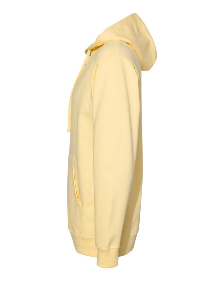 Left View of Light Yellow Midweight Hooded Sweatshirt - SS4500