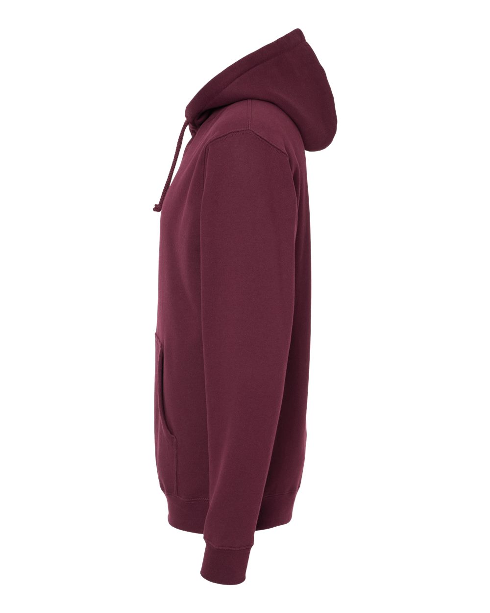 Left View of Maroon Heavyweight Hooded Sweatshirt - IND4000