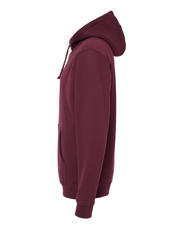 Left View of Maroon Heavyweight Hooded Sweatshirt - IND4000