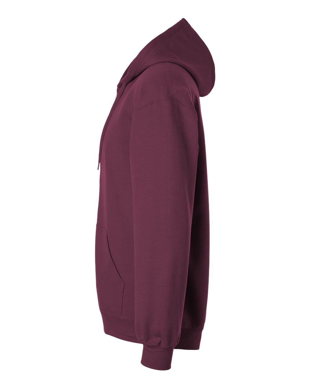 Left View of Maroon Softstyle® Full-Zip Hooded Sweatshirt - SF600