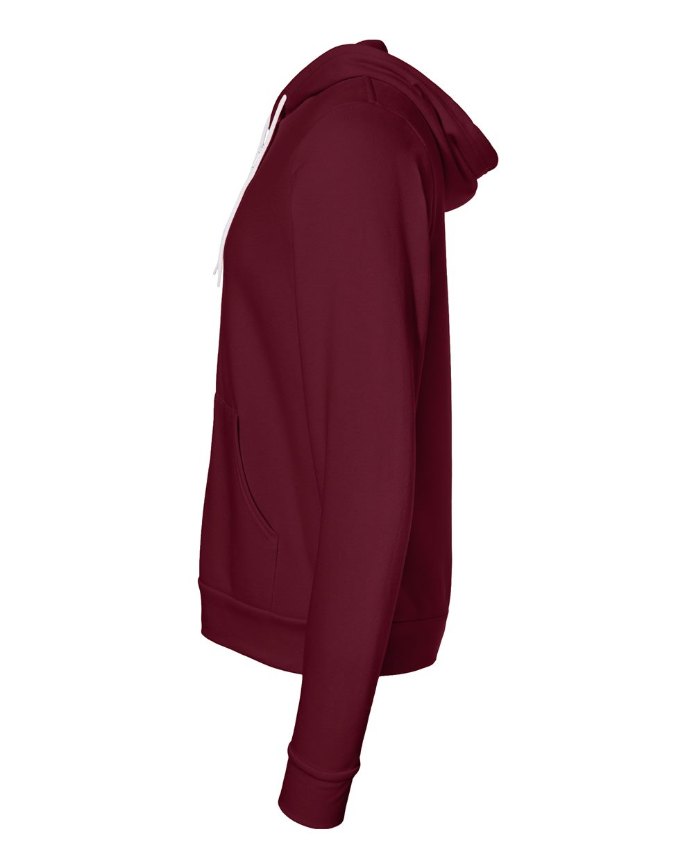 Left View of Maroon Sponge Fleece Full-Zip Hoodie - 3739