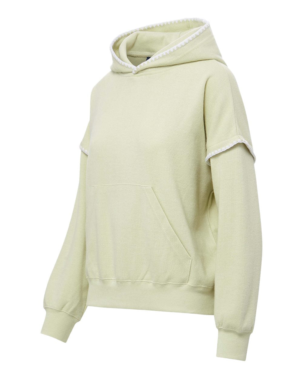 Left View of Matcha Women's Mood & Vibe™ Teegan Crafty Hooded Sweatshirt - W25115