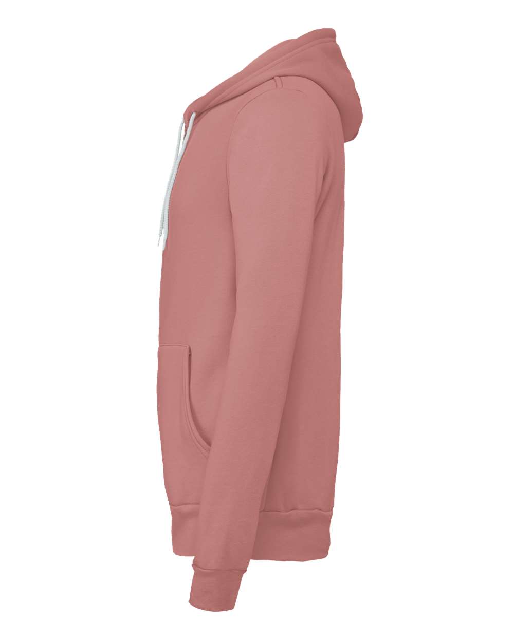Left View of Mauve Sponge Fleece Full-Zip Hoodie - 3739