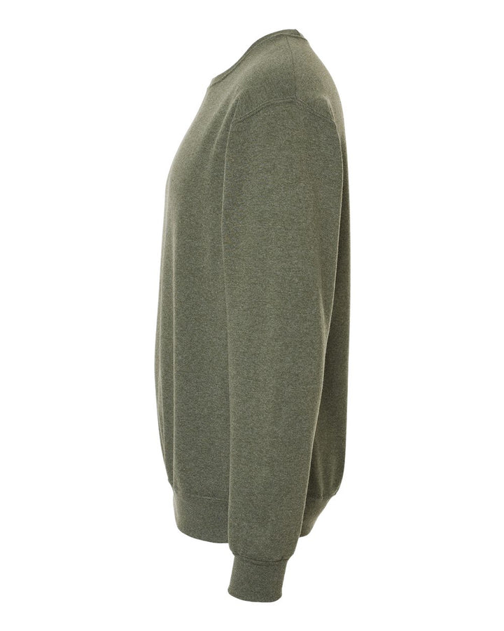 Left View of Military Green Heather NuBlend® Crewneck Sweatshirt - 562MR