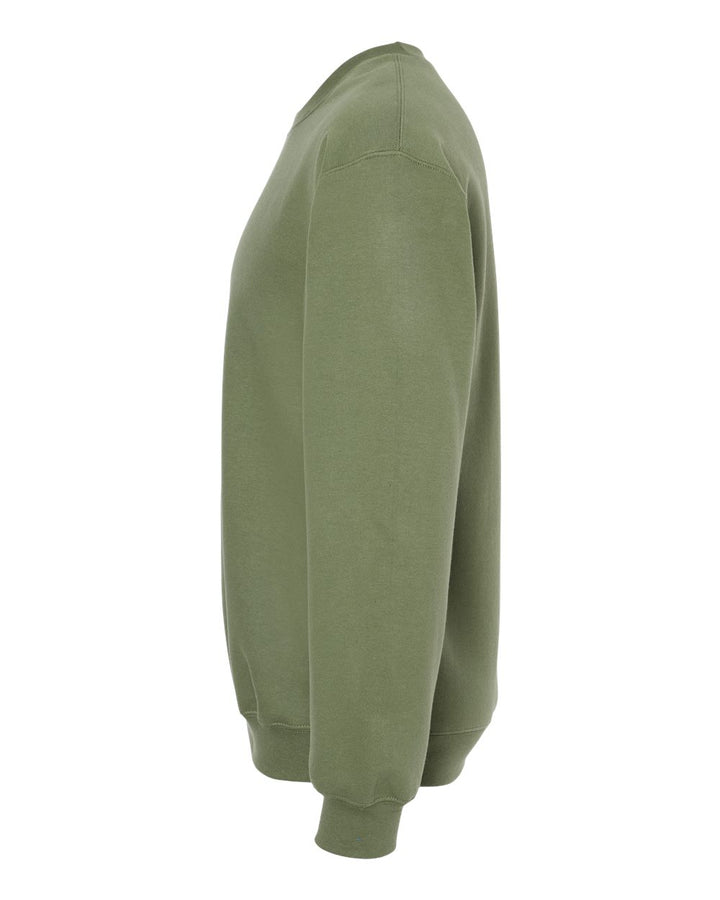 Left View of Military Green Softstyle® Midweight Crewneck Sweatshirt - SF000