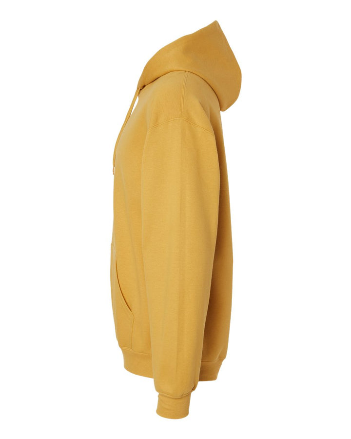 Left View of Mustard Softstyle® Midweight Hooded Sweatshirt - SF500