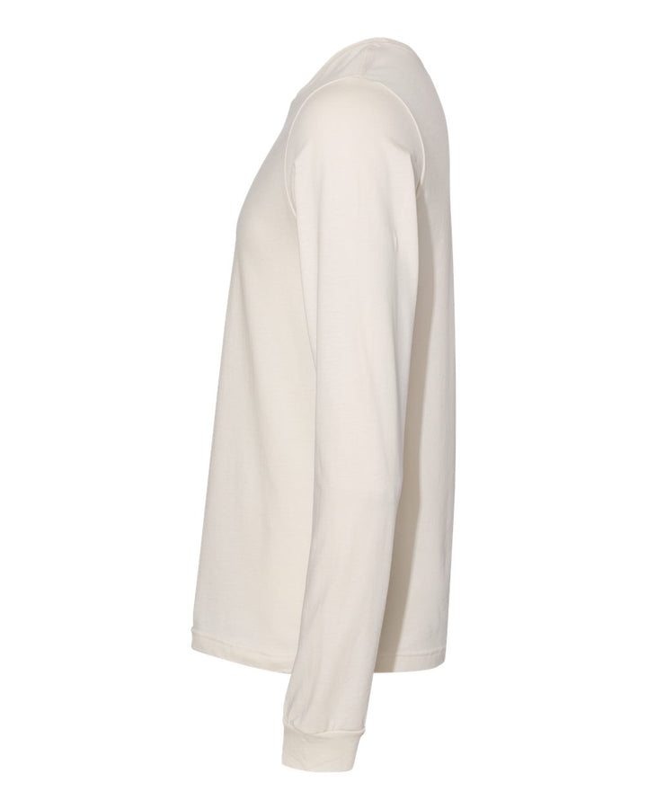 Left View of Natural Jersey Long Sleeve Tee - 3501