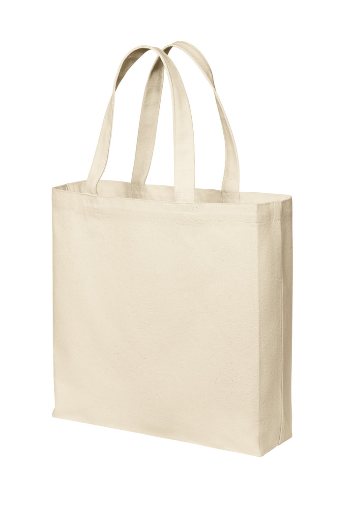 Left View of Natural Port Authority Cotton Canvas Tote BG424