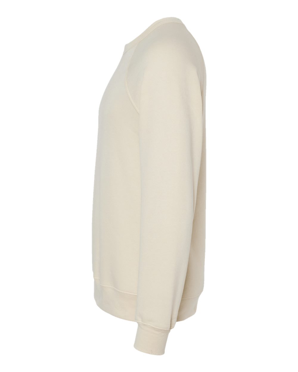 Left View of Natural Sponge Fleece Raglan Crewneck Sweatshirt - 3901
