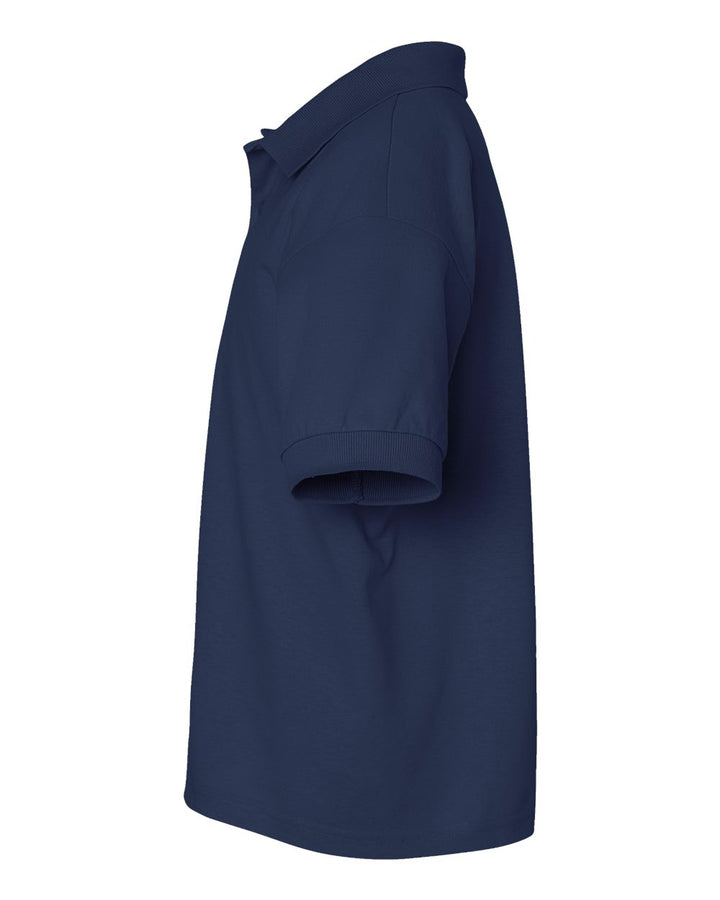 Left View of Navy DryBlend® Youth Jersey Polo - 8800B