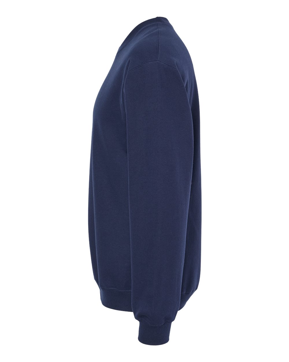 Left View of Navy Softstyle® Midweight Crewneck Sweatshirt - SF000