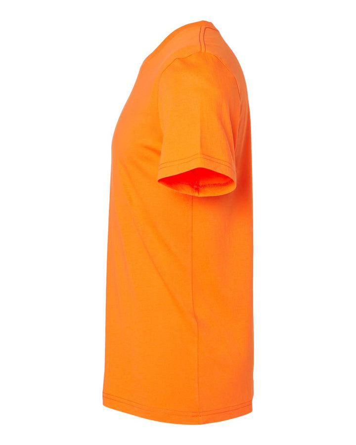 Left View of Neon Orange CVC Jersey Tee - 3001CVC