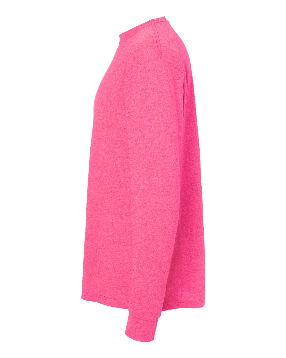 Left View of Neon Pink Gold Soft Touch Long Sleeve T-Shirt - 4820