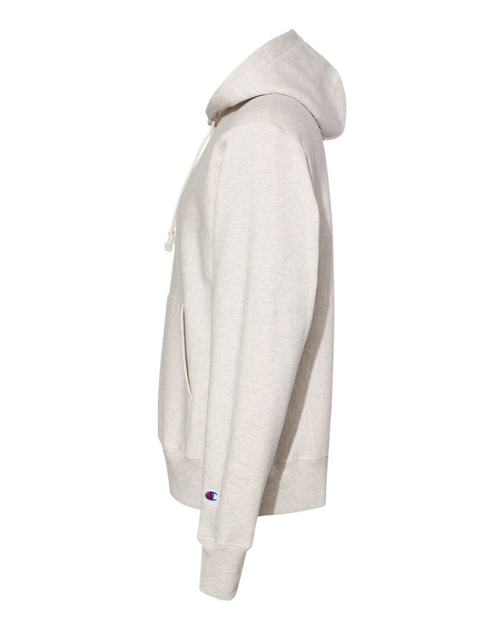 Left View of Oatmeal Heather Reverse Weave® Hooded Sweatshirt - S101