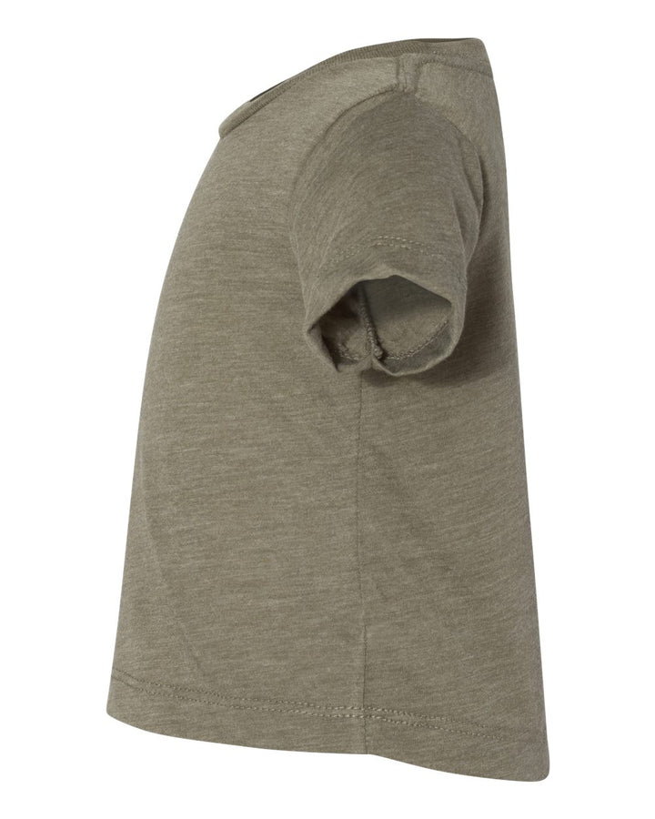 Left View of Olive Triblend Infant Triblend Tee - 3413B