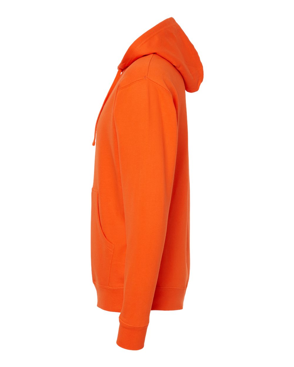 Left View of Orange Midweight Hooded Sweatshirt - SS4500