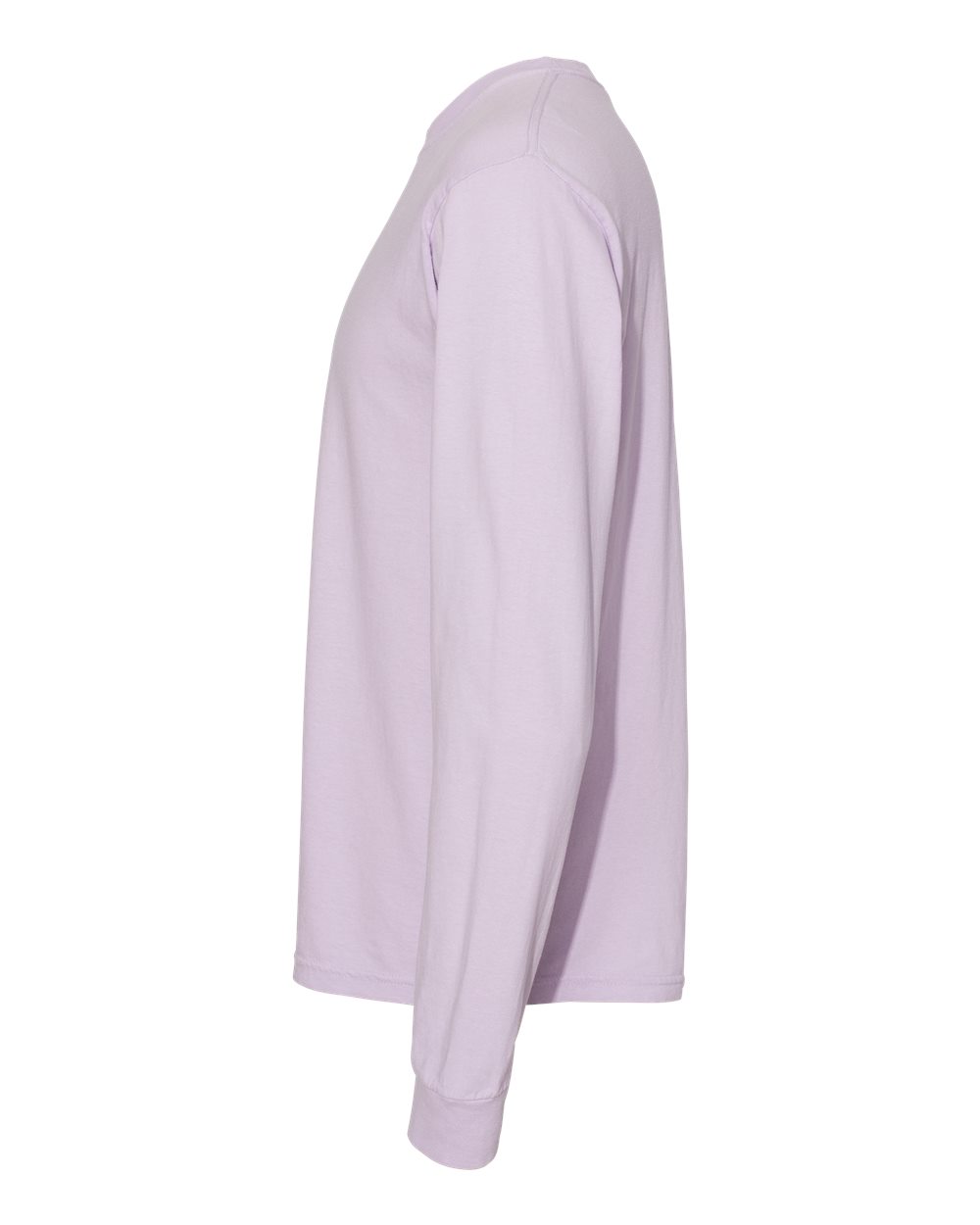 Left View of Orchid Garment-Dyed Heavyweight Long Sleeve T-Shirt - 6014