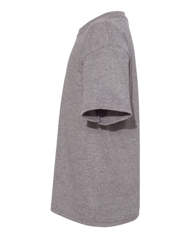 Left View of Oxford Grey Ecosmart™ Youth T-Shirt - 5370