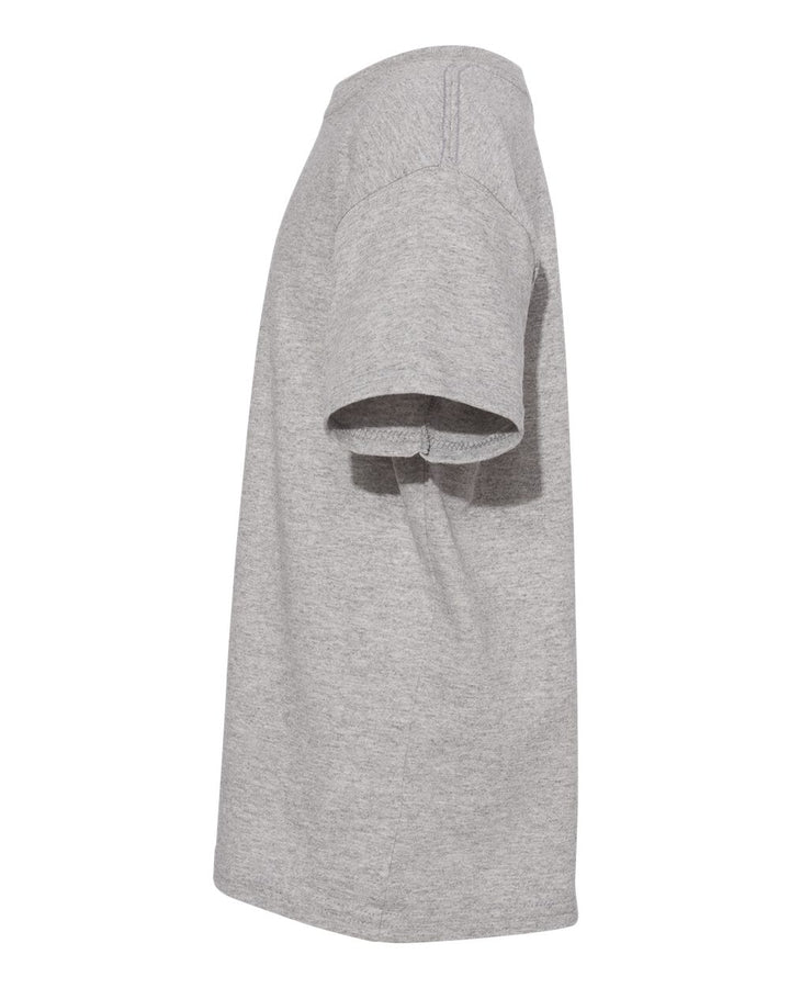 Left View of Oxford Grey Essential-T Youth T-Shirt - 5480