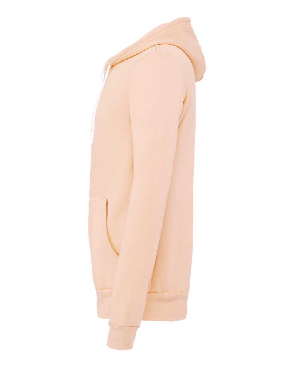 Left View of Peach Sponge Fleece Full-Zip Hoodie - 3739