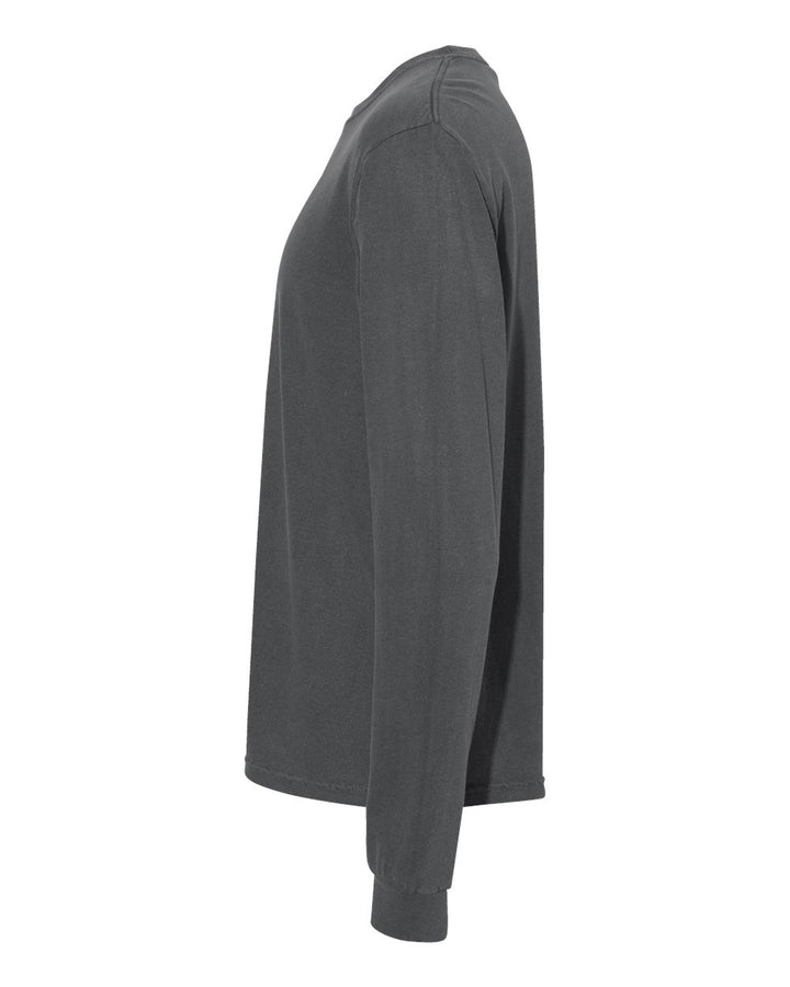 Left View of Pepper Garment-Dyed Heavyweight Long Sleeve T-Shirt - 6014