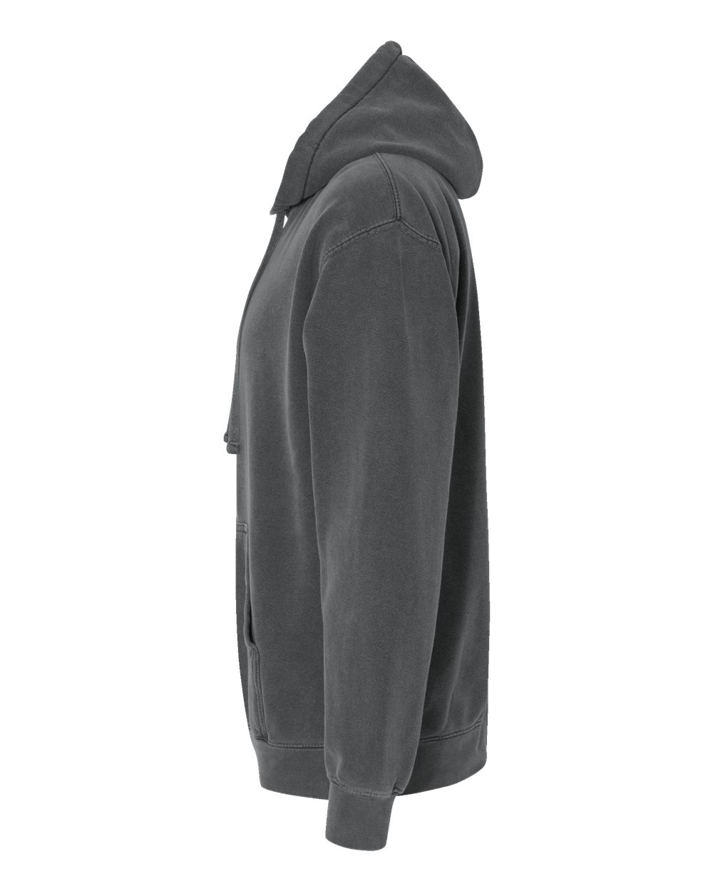 Left View of Pepper Garment-Dyed Hooded Sweatshirt - 1567