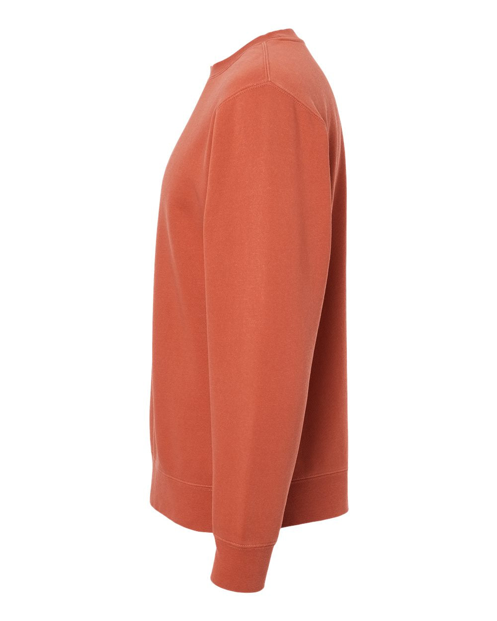 Left View of Pigment Amber Midweight Pigment-Dyed Crewneck Sweatshirt - PRM3500