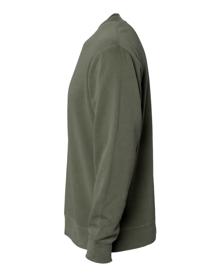 Left View of Pigment Army Midweight Pigment-Dyed Crewneck Sweatshirt - PRM3500