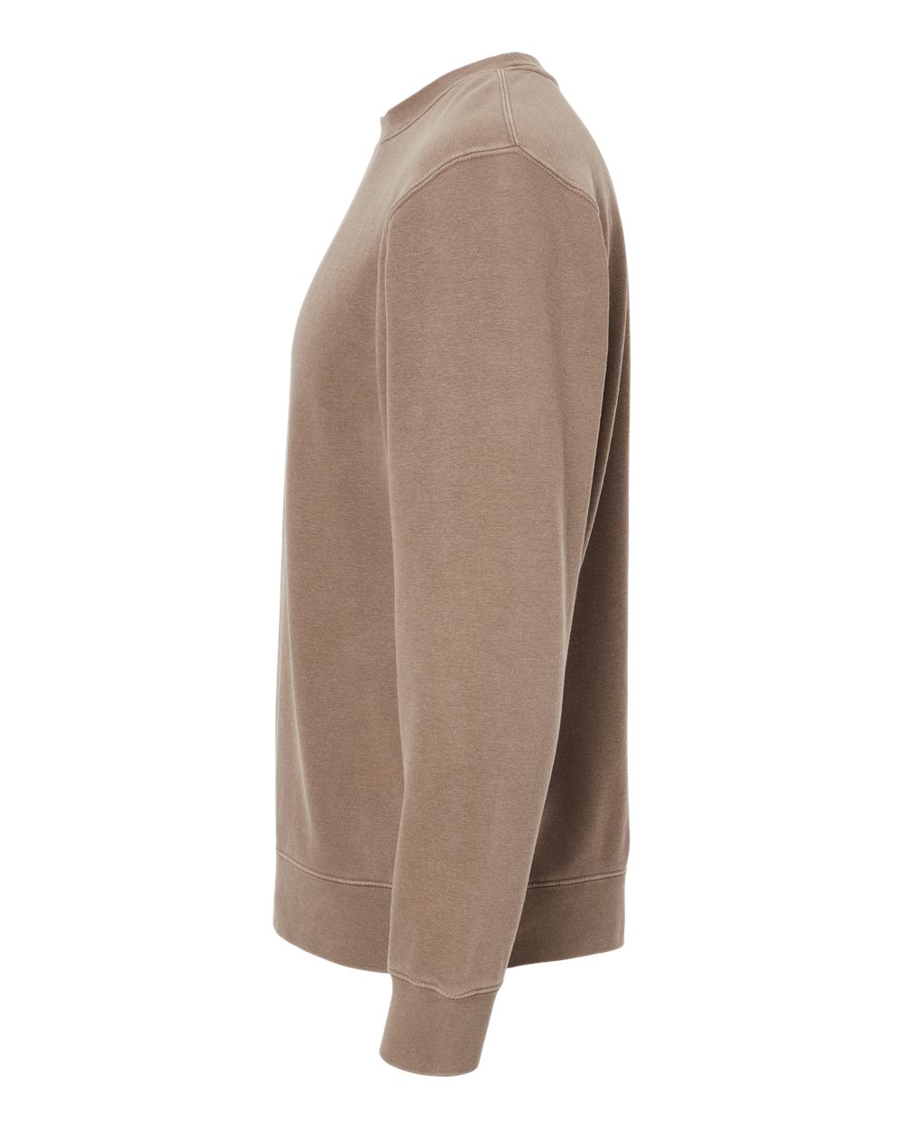 Left View of Pigment Clay Midweight Pigment-Dyed Crewneck Sweatshirt - PRM3500