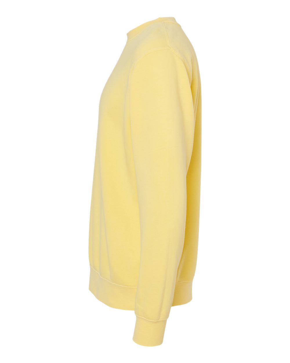 Left View of Pigment Yellow Midweight Pigment-Dyed Crewneck Sweatshirt - PRM3500