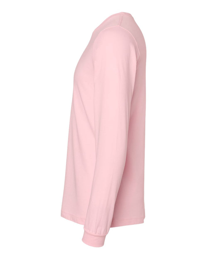 Left View of Pink Jersey Long Sleeve Tee - 3501