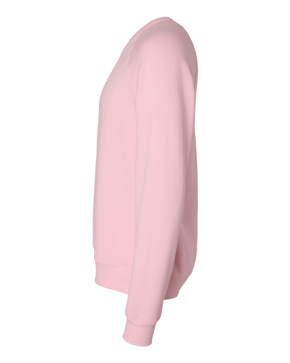 Left View of Pink Sponge Fleece Raglan Crewneck Sweatshirt - 3901